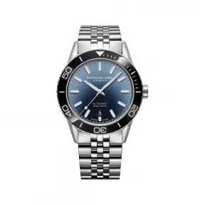 雷蒙威/Raymond Weil 不锈钢蓝色潜水腕表 - 自由骑士系列 42.5 MM 自动机械机芯 2760-ST1-GVA01