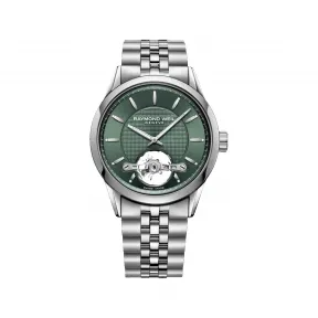 雷蒙威/Raymond Weil 自由骑士系列RW1212 机芯男士绿色不锈钢自动腕表 42MM 42 MM 自动机械机芯 2780-ST-52001