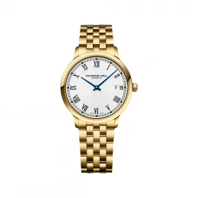 雷蒙威/Raymond Weil 经典镀金色白色表盘男士腕表 - 托卡塔系列 5485-P-00359