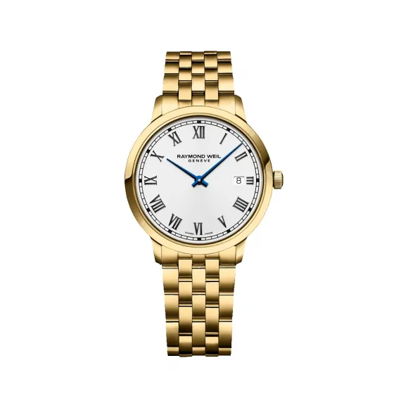 雷蒙威/Raymond Weil 经典镀金色白色表盘男士腕表 - 托卡塔系列 5485-P-00359