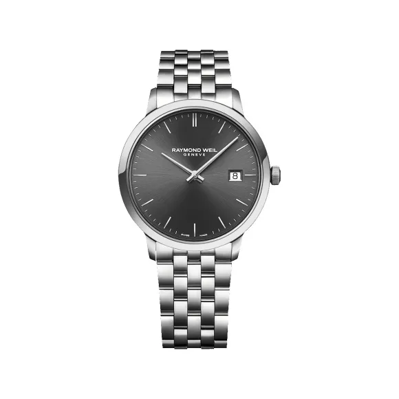雷蒙威/Raymond Weil 男士经典精钢灰色表盘石英腕表 - 托卡塔系列 39 MM 5485-ST-60001