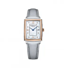 雷蒙威/Raymond Weil 女款长方形表壳灰色绢带石英腕表 - 托卡塔系列 5925-SC5-00995