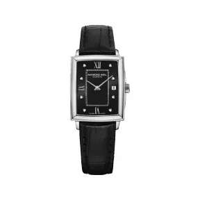 雷蒙威/Raymond Weil 女裝黑色表盘方形石英腕表 - 托卡塔 23 MM x 28 MM 石英机芯 5925-STC-00295