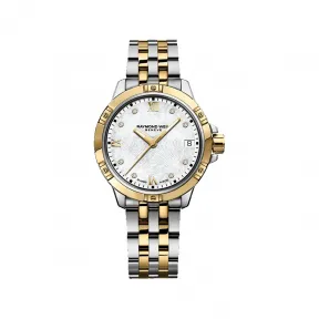 雷蒙威/Raymond Weil 女士双色调不锈钢钻石腕表 - 探戈系列 30MM 石英机芯 5960-STP-00995