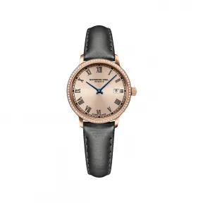 雷蒙威/Raymond Weil 女款镶 76颗真钻配灰色绢带石英腕表 - 托卡塔系列 5985-C5S-00859