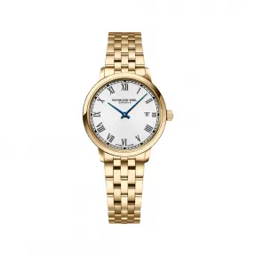 雷蒙威/Raymond Weil 镀金色女士白色表盘石英腕表 - 托卡塔系列 5985-P-00359