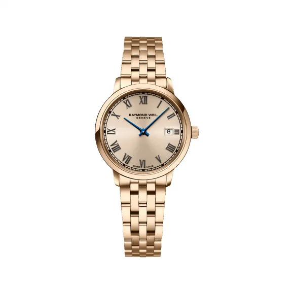 雷蒙威/Raymond Weil 女款镀玫瑰金色石英腕表 - 托卡塔系列 5985-P5-00859