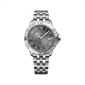 雷蒙威/Raymond Weil 男士银色精钢灰色表盘石英腕表 - 探戈系列 41 MM 石英机芯 8160-ST-00608