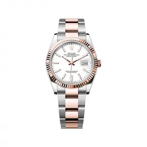 劳力士/Rolex 日志型 36 MM 永恒玫瑰金及蚝式钢 藉恒动摆陀双向自动上链 中性表 M126231-0018