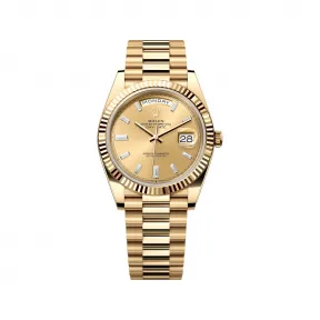 劳力士/Rolex 星期日历型 40 MM 18K黄金 藉恒动摆陀双向自动上链 男表 M228238-0005