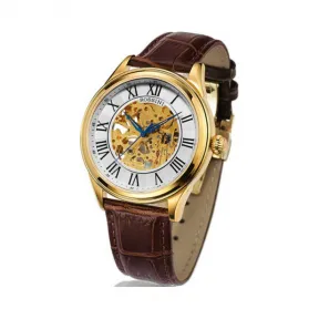 罗西尼/Rossini 雅尊商务系列 42毫米 金色光砂不锈钢 自动机械 男表 5477G01C