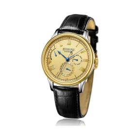 罗西尼/Rossini 雅尊商务系列  间18K黄金不锈钢  男表 5685T06C