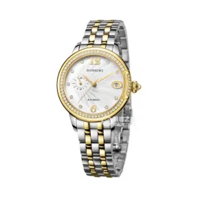 罗西尼/Rossini 雅尊商务系列 35毫米 不锈钢，间金色，镶嵌钻石  女表 6748T01A