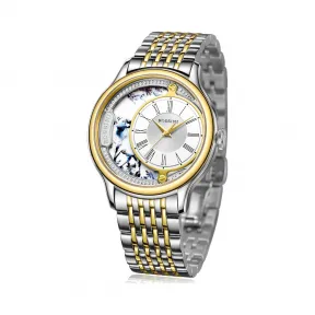 罗西尼/Rossini 雅尊商务系列 41毫米 间金色不锈钢  男表 8735T01H