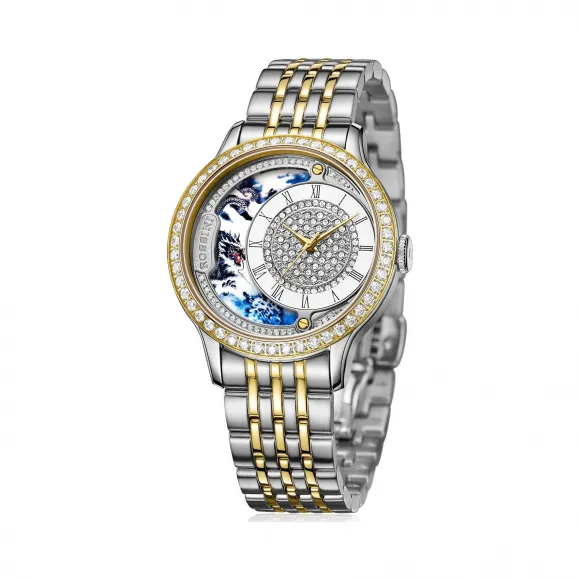 罗西尼/Rossini 雅尊商务系列 36毫米 间金色不锈钢，镶钻 石英 女表 8736T01E