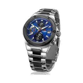 罗西尼/Rossini 锐冠运动系列 45毫米 原色光砂不锈钢，黑色喷砂不锈钢表圈 石英 男表 YD5537T05B