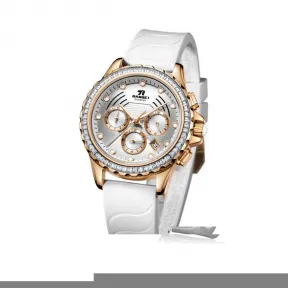 罗西尼/Rossini 锐冠运动系列 38毫米 玫瑰金色全光不锈钢，镶钻 石英 女表 YD5557G01C