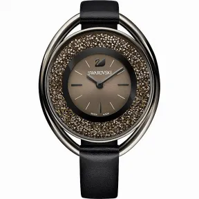 施华洛世奇/Swarovski 手表 Crystalline Oval 腕表, 真皮表带, 黑色, 黑色色调 5158517