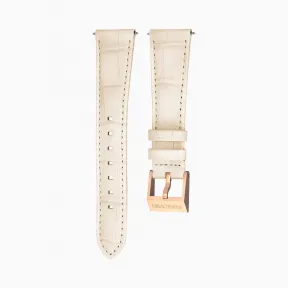 施华洛世奇/Swarovski 18毫米表带 缝线皮革 米色 镀玫瑰金 5263559