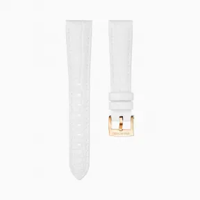 施华洛世奇/Swarovski 17mm 表带 皮革饰以缝线 白色 镀玫瑰金色 5419168