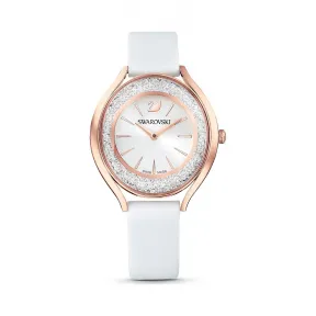 施华洛世奇/Swarovski Crystalline Aura 腕表 真皮表带 白色 玫瑰金色调 PVD 5519453