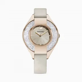 施华洛世奇/Swarovski Crystalline Sporty 腕表 真皮表带 灰色 香槟金色 PVD 5547976