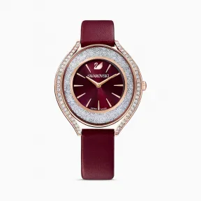 施华洛世奇/Swarovski Crystalline Aura 手表 真皮表带 红色 玫瑰金色PVD 5558637