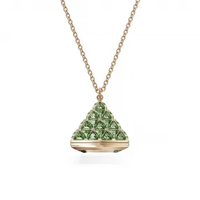 施华洛世奇/Swarovski 链坠手表  三角形切割  绿色  香槟金色调润饰 5631146