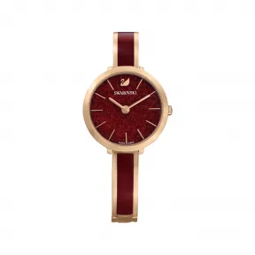 施华洛世奇/Swarovski Crystalline Delight 腕表  瑞士制造  金属手链  红色  玫瑰金色调润饰 5647455