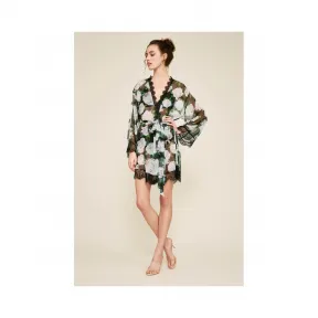  蕾丝装饰花朵印花睡袍 BGL17412SH