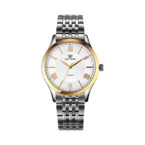 天王/Tianwang 不锈钢表壳，表圈间电黄金  电商系列 石英机芯 男表 GS3679T