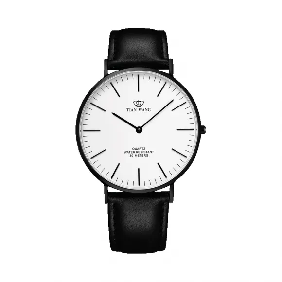 天王/Tianwang 不锈钢表壳全电黑色  TWINKLE系列 石英机芯 男表 GS3851B