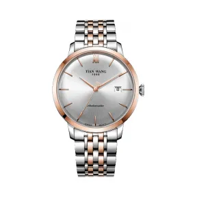 天王/Tianwang 不锈钢表壳，不锈钢圈口全电玫瑰金，不锈钢把的，不锈钢螺丝底盖  MI·X系列 自动机械 男表 GS51014TP.D.TP.S