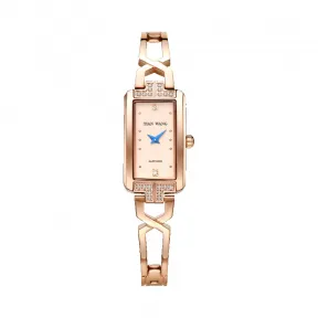 天王/Tianwang 不锈钢表壳全电玫瑰金镶白色锆石  电商系列 石英机芯 女表 LS3853P-A