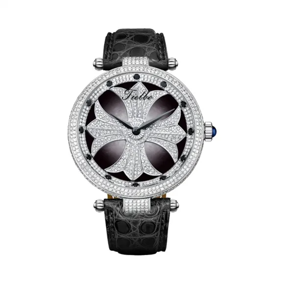 天舶/Tielbo 转运系列 316L精钢材质，电镀白金色 42.0mm*10.7mm T127L-P-W12