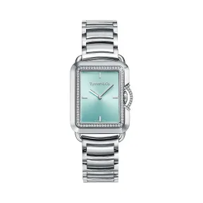 蒂芙尼/Tiffany Tiffany T 系列限量版 26 x 32 毫米不锈钢镶钻腕表 68483077