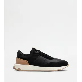 托德斯/Tod's 男人 黑色 皮革拼运动面料运动休闲鞋 XXM63K0GT80QHG3521