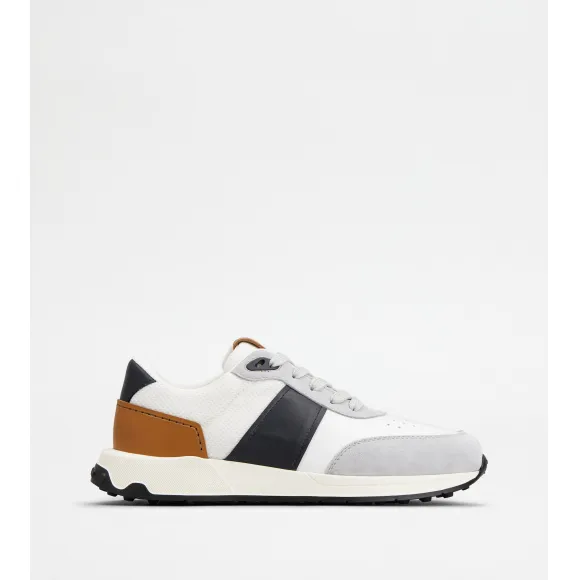 托德斯/Tod's 男人 彩色 皮革拼科技织物运动休闲鞋 XXM63K0GT80T9308TA