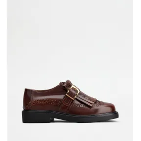 托德斯/Tod's 女人 棕色 皮革孟克鞋 XXW20L0IL00SHAS003