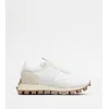 托德斯/Tod's 女人 白色 皮革拼织物运动休闲鞋 XXW25K0FL90RJ9RFV4
