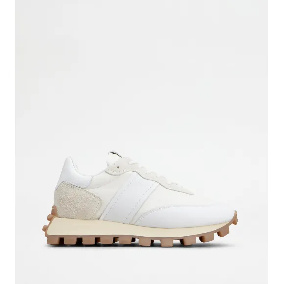 托德斯/Tod's 女人 白色 皮革拼织物运动休闲鞋 XXW25K0FL90RJ9RFV4