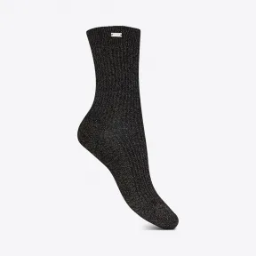 伊夫圣罗兰/Yves Saint laurent 黑色和金色丝线罗纹袜子 467078YA2IM1039