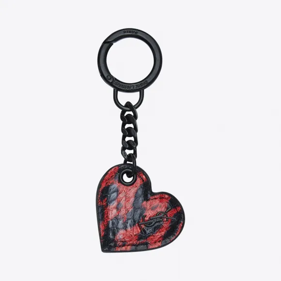 伊夫圣罗兰/Yves Saint laurent 艾尔斯黑色和红色艾尔斯的心形钥匙 492402LUJ0U1091