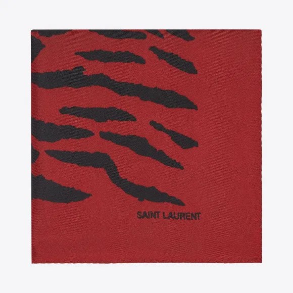 伊夫圣罗兰/Yves Saint laurent 斑马纹印花真丝斜纹布头巾 5805333Y0016460