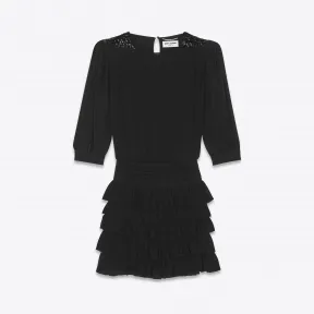 伊夫圣罗兰/Yves Saint laurent 亮片真丝乔其纱短裙 610275Y059R1000