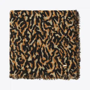 伊夫圣罗兰/Yves Saint laurent 迷彩印花斜纹羊毛头巾