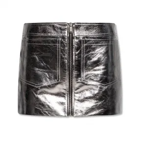 伊夫圣罗兰/Yves Saint laurent 银色 外层:|小牛皮质|内层:|铜氨丝|真丝 女士 短裙 668990-YC2XP-8169