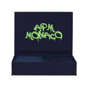 APM 大号绿色刺绣APM Monaco涂鸦珠宝盒 ACCESS36ENG