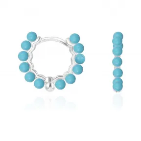 APM 纯银镶晶钻Valentine耳环配满圈小绿松石珠 AE11240TU