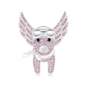 APM 纯银镶粉晶钻L'AVIATEUR胸针 AO44KRLZ